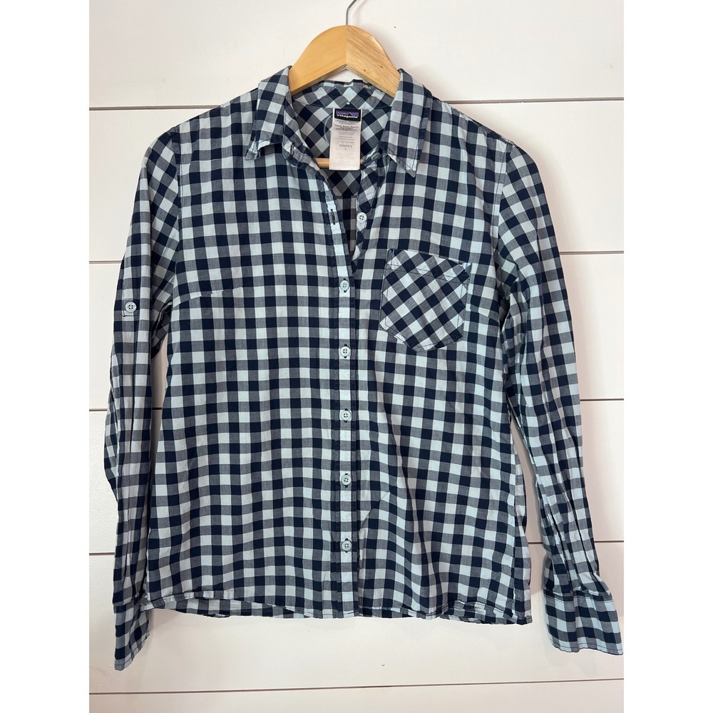 Patagonia Womens 4 Organic Cotton Button Down Long Sleeve Shirt Navy gorpcore